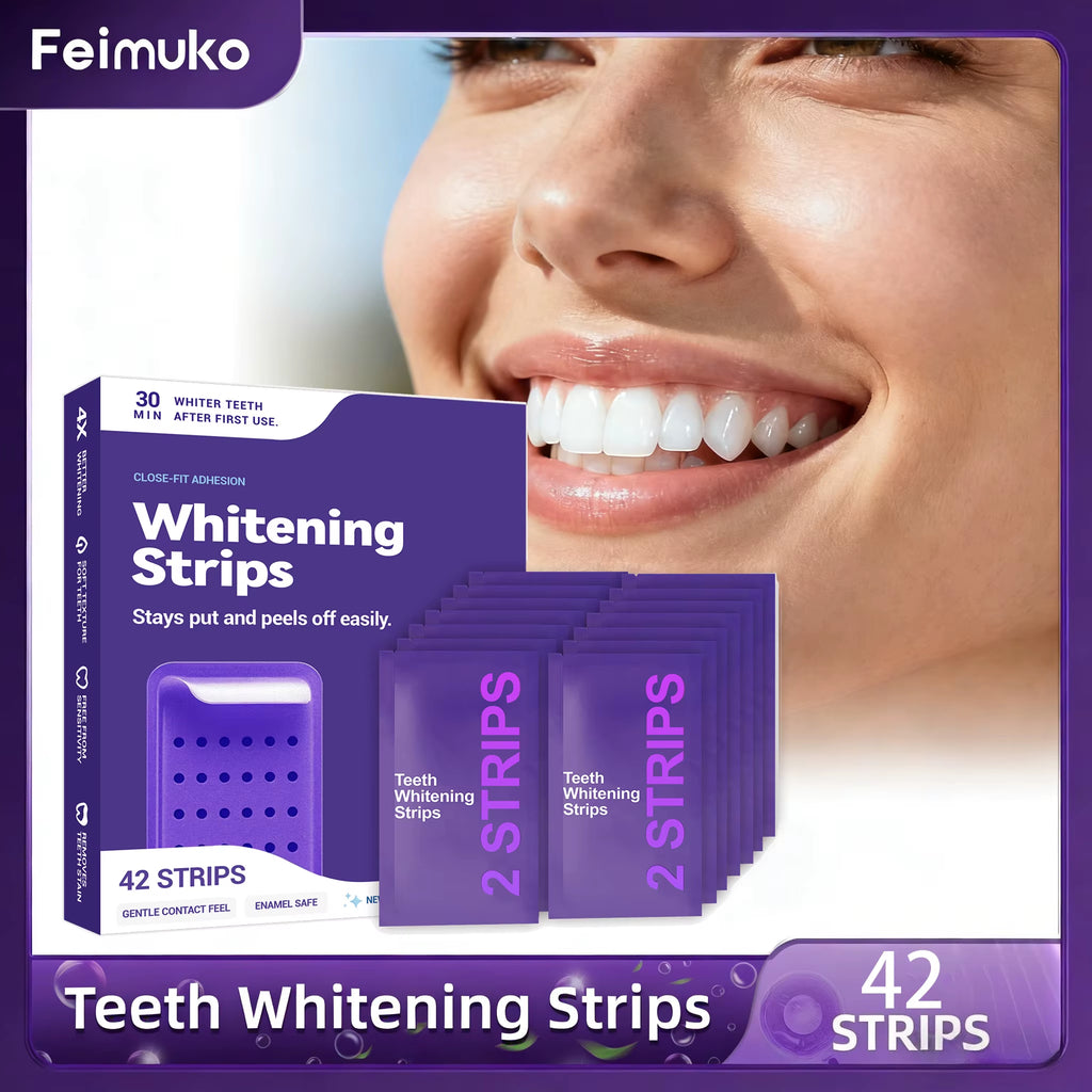 Brighten Your Smile: Purple Teeth Whitening Strips for Lasting Stain Removal and Oral Care