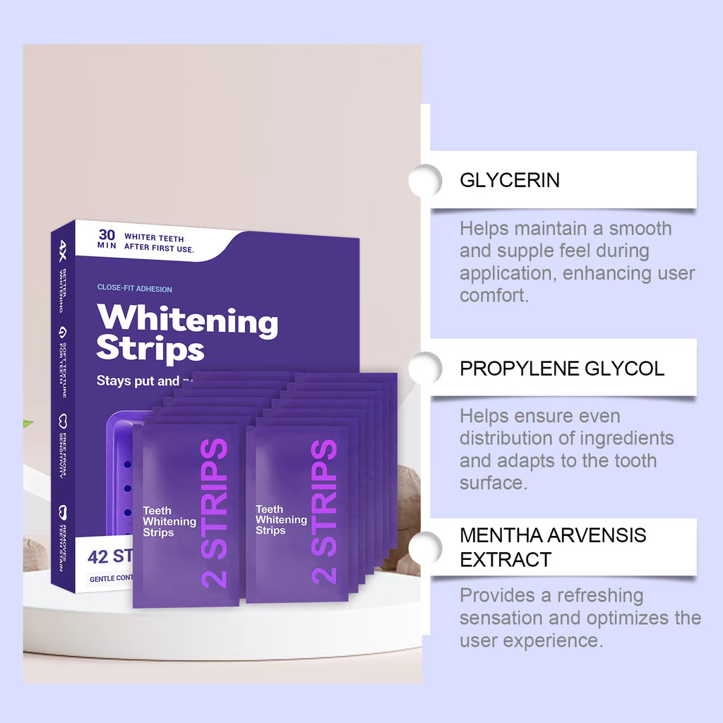 Brighten Your Smile: Purple Teeth Whitening Strips for Lasting Stain Removal and Oral Care