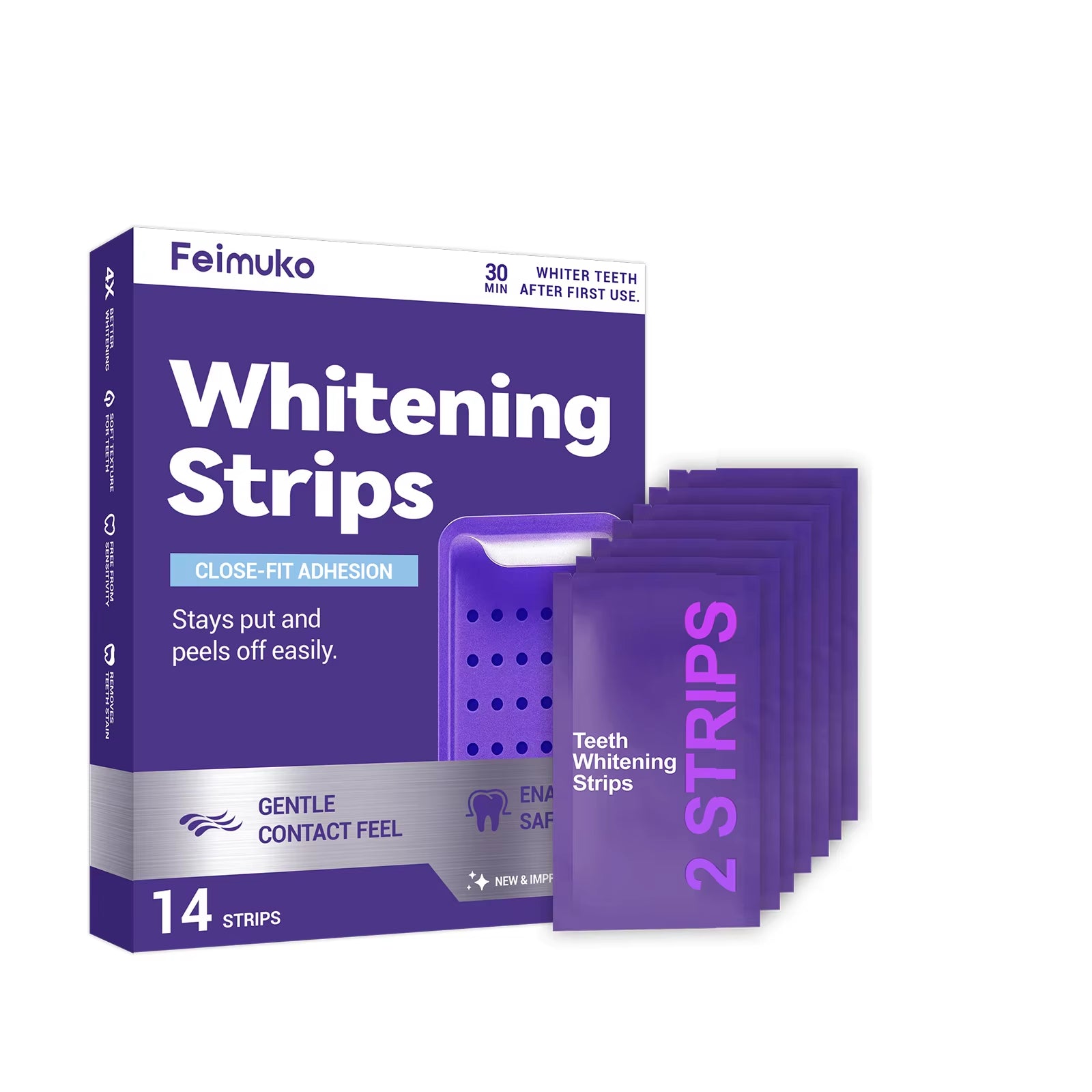 Brighten Your Smile: Purple Teeth Whitening Strips for Lasting Stain Removal and Oral Care