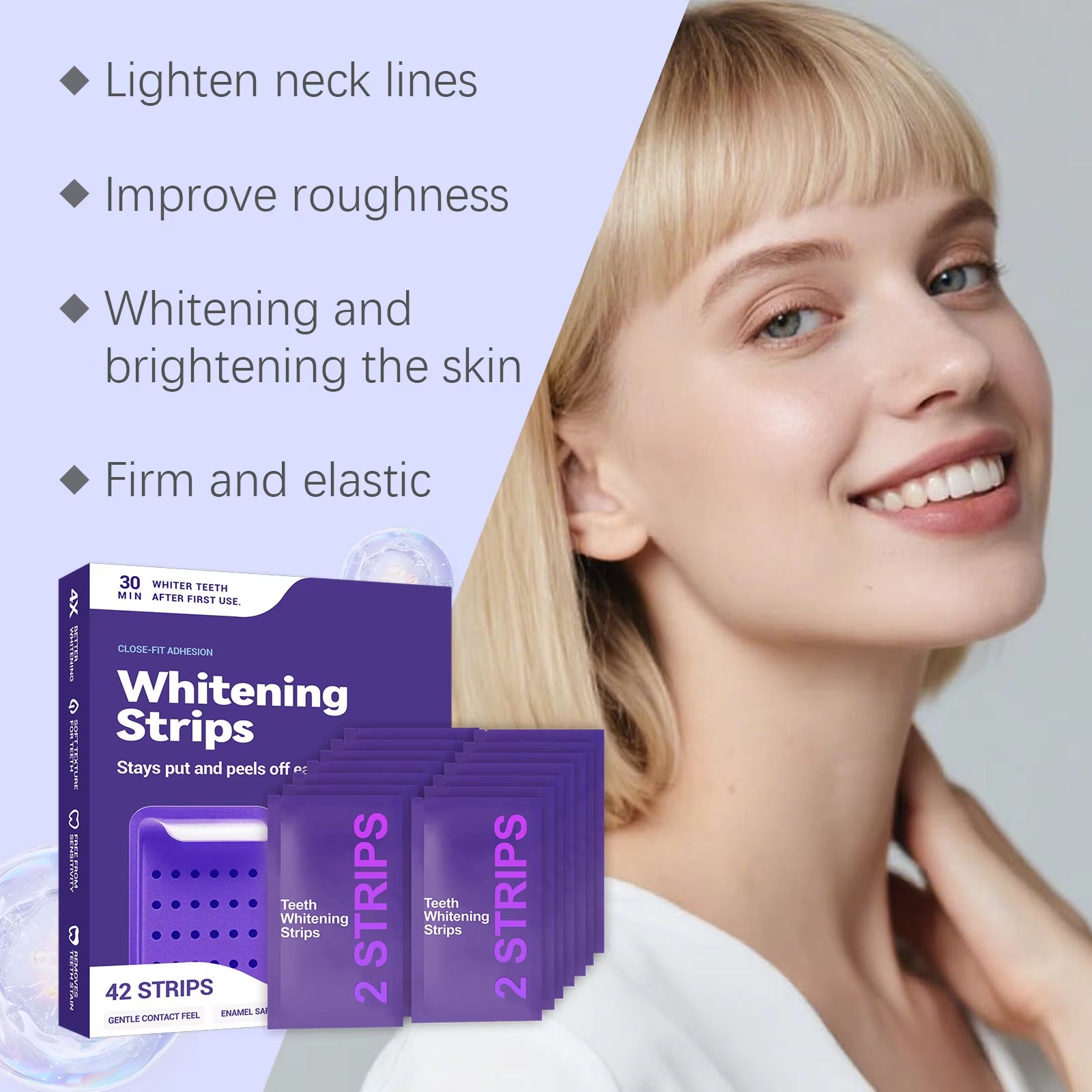 Brighten Your Smile: Purple Teeth Whitening Strips for Lasting Stain Removal and Oral Care